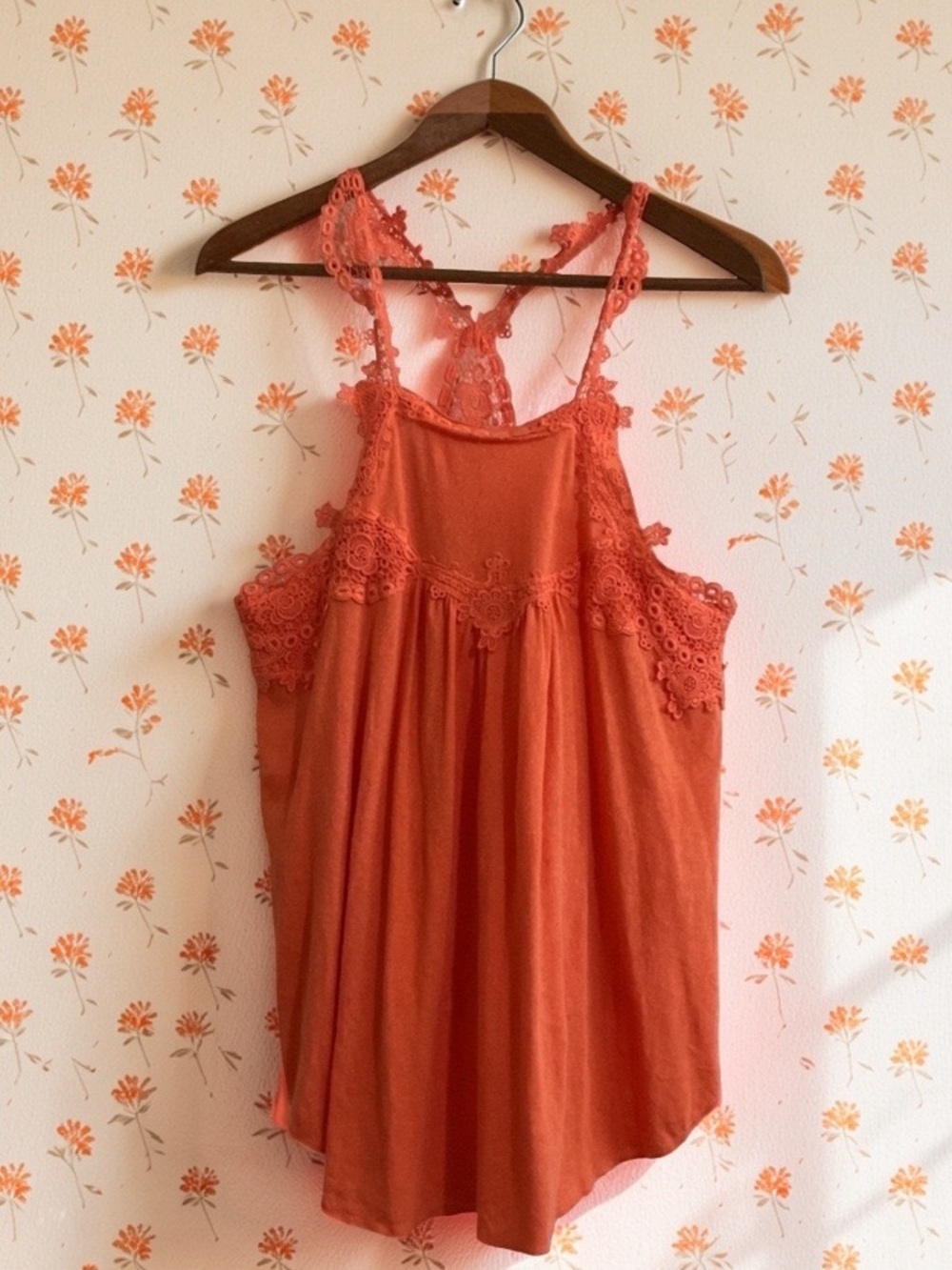 Free people, tank top 52% linen, sun kissed tangerine color,beachy,bohemian